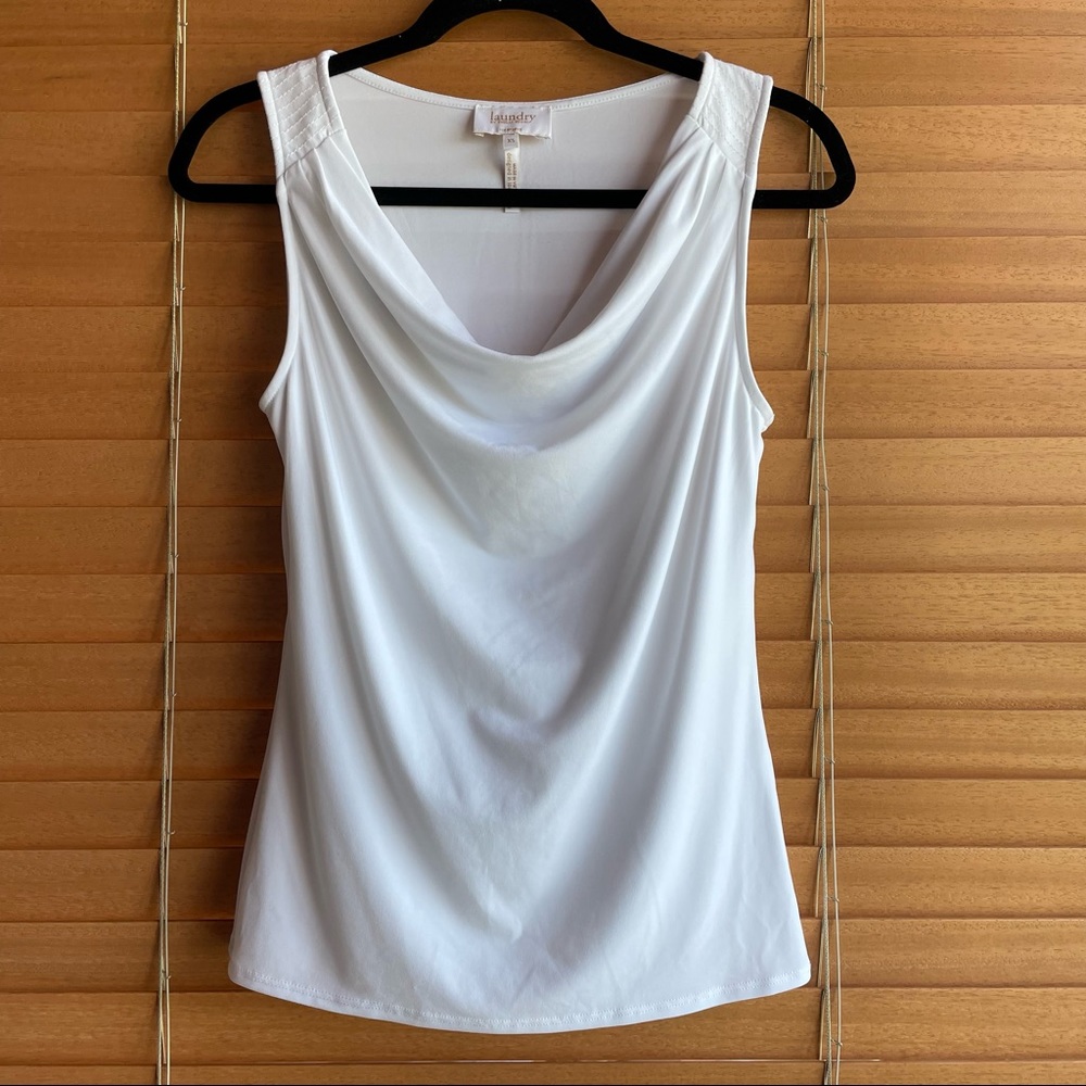 Laundry by Shelli Segal white sleeveless top (XS)
